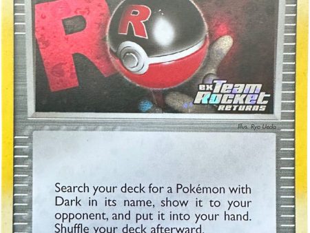 Rocket s Poke Ball (89 109) (Stamped) [EX: Team Rocket Returns] Fashion